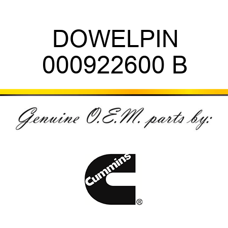 DOWEL,PIN 000922600 B