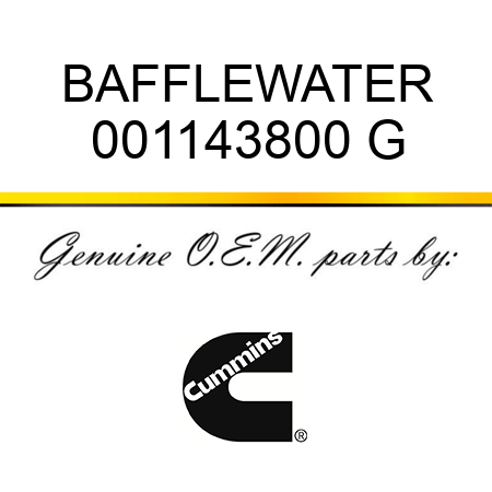 BAFFLE,WATER 001143800 G
