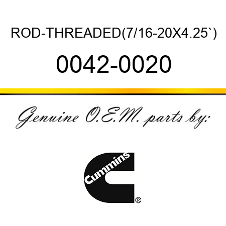 ROD-THREADED(7/16-20X4.25`) 0042-0020