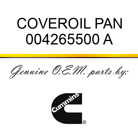 COVER,OIL PAN 004265500 A