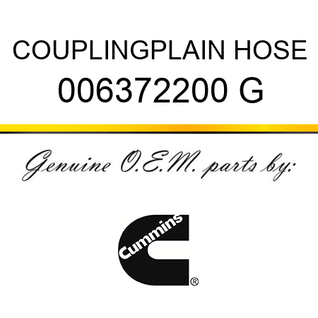 COUPLING,PLAIN HOSE 006372200 G
