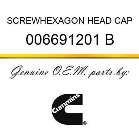 SCREW,HEXAGON HEAD CAP 006691201 B