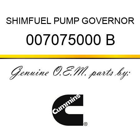 SHIM,FUEL PUMP GOVERNOR 007075000 B