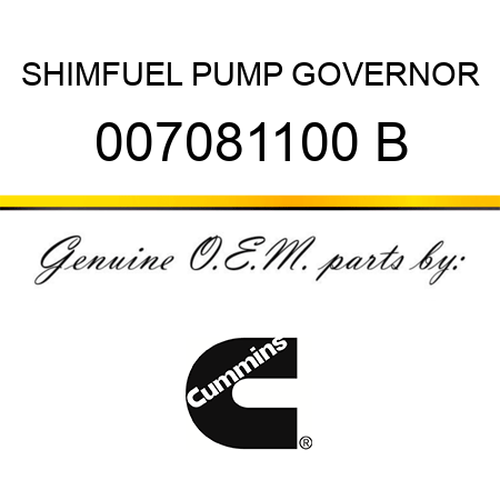 SHIM,FUEL PUMP GOVERNOR 007081100 B