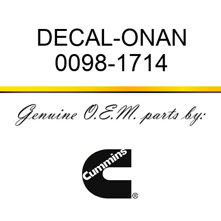 DECAL-ONAN 0098-1714