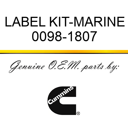 LABEL KIT-MARINE 0098-1807