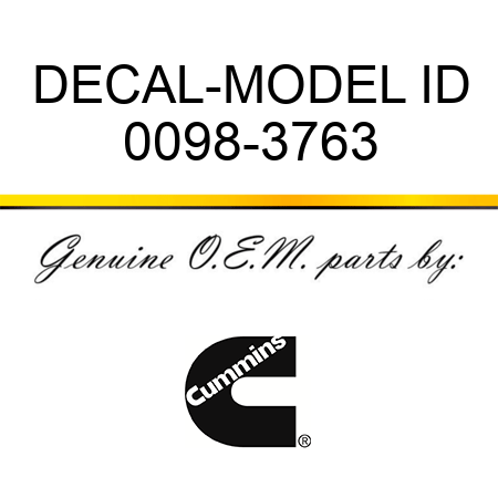 DECAL-MODEL ID 0098-3763