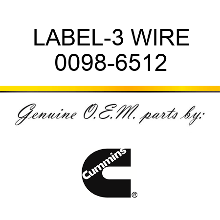 LABEL-3 WIRE 0098-6512