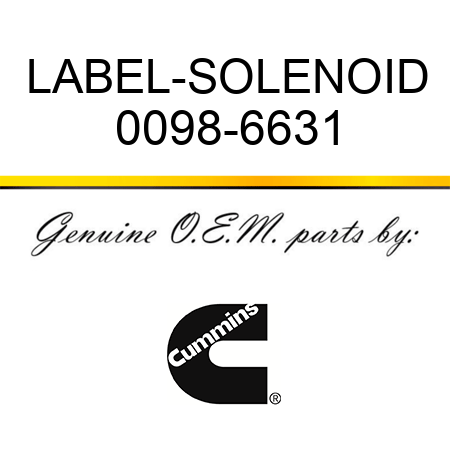LABEL-SOLENOID 0098-6631