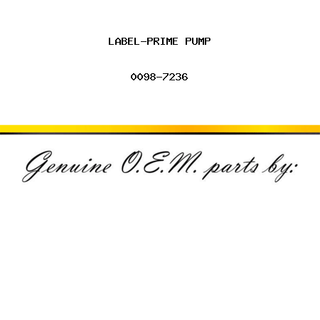 LABEL-PRIME PUMP 0098-7236