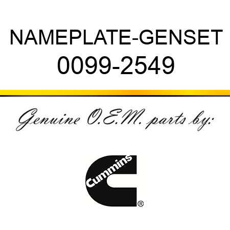 NAMEPLATE-GENSET 0099-2549