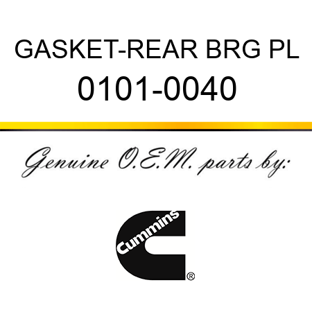GASKET-REAR BRG PL 0101-0040