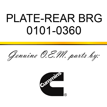 PLATE-REAR BRG 0101-0360