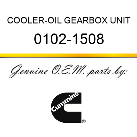 COOLER-OIL GEARBOX UNIT 0102-1508