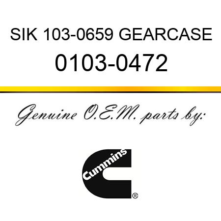 SIK 103-0659 GEARCASE 0103-0472