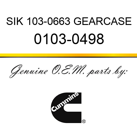 SIK 103-0663 GEARCASE 0103-0498