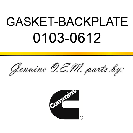 GASKET-BACKPLATE 0103-0612