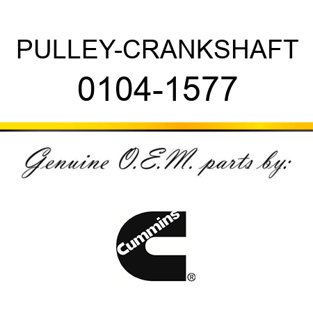PULLEY-CRANKSHAFT 0104-1577