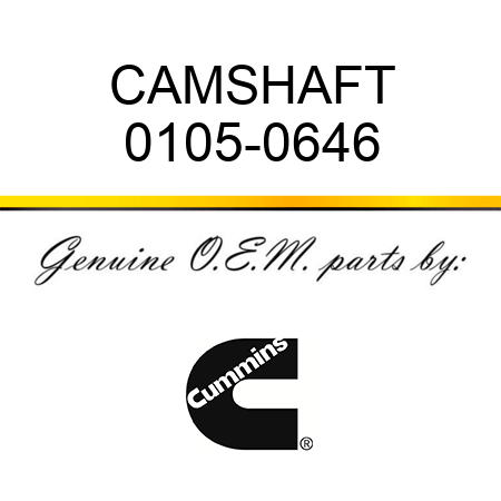 CAMSHAFT 0105-0646