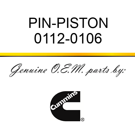 PIN-PISTON 0112-0106