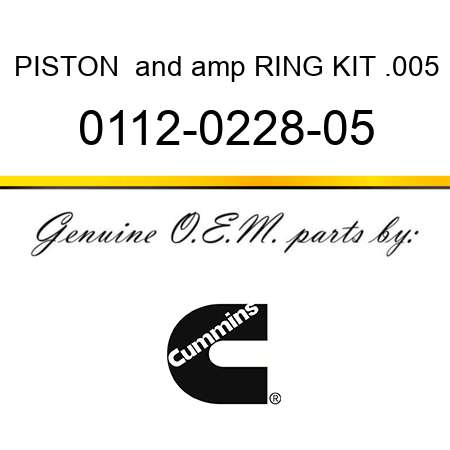 PISTON & RING KIT .005 0112-0228-05