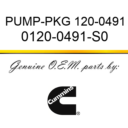 PUMP-PKG 120-0491 0120-0491-S0