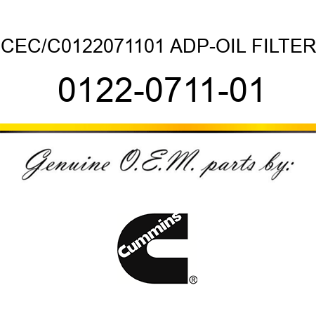 CEC/C0122071101 ADP-OIL FILTER 0122-0711-01