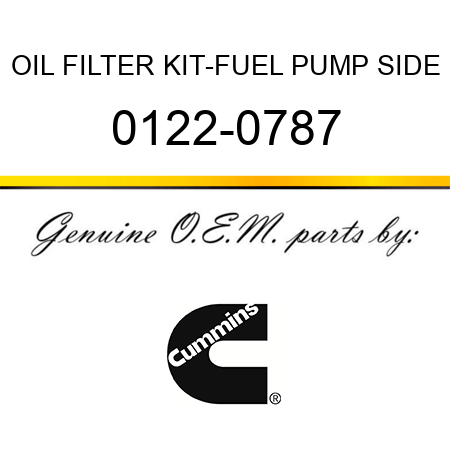 OIL FILTER KIT-FUEL PUMP SIDE 0122-0787