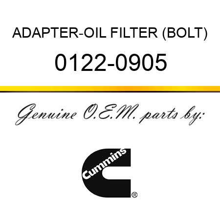 ADAPTER-OIL FILTER (BOLT) 0122-0905