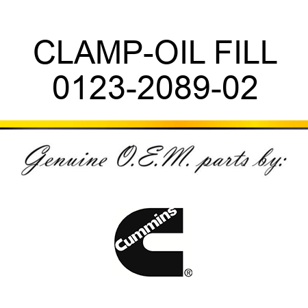 CLAMP-OIL FILL 0123-2089-02
