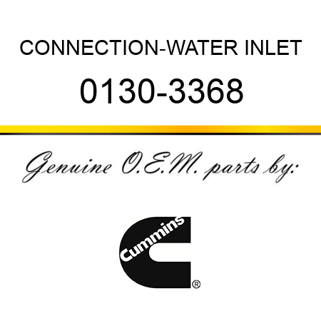 CONNECTION-WATER INLET 0130-3368