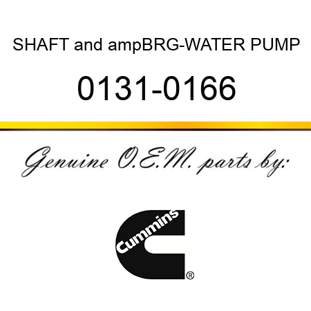 SHAFT&ampBRG-WATER PUMP 0131-0166