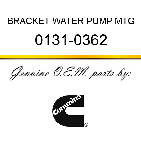 BRACKET-WATER PUMP MTG 0131-0362