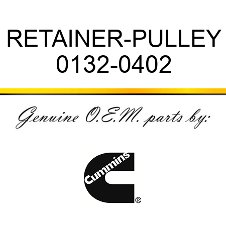 RETAINER-PULLEY 0132-0402