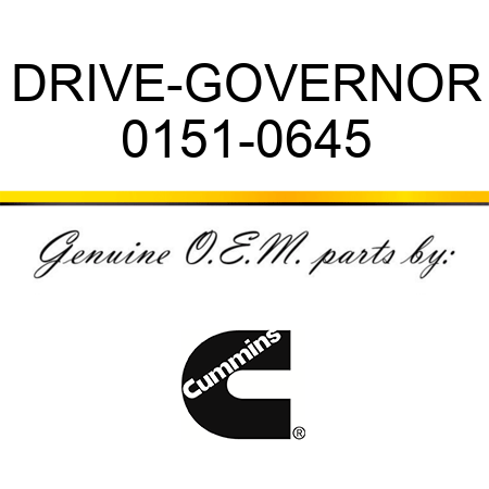 DRIVE-GOVERNOR 0151-0645