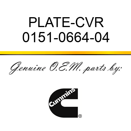 PLATE-CVR 0151-0664-04