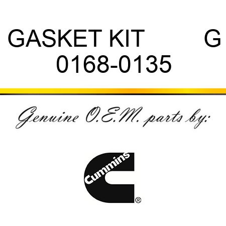 GASKET KIT         G 0168-0135