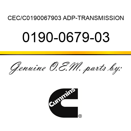 CEC/C0190067903 ADP-TRANSMISSION 0190-0679-03