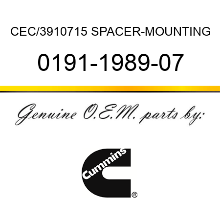CEC/3910715 SPACER-MOUNTING 0191-1989-07