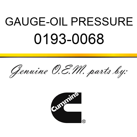 GAUGE-OIL PRESSURE 0193-0068