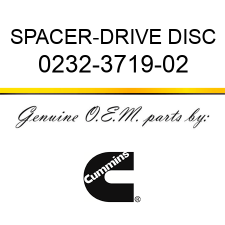 SPACER-DRIVE DISC 0232-3719-02