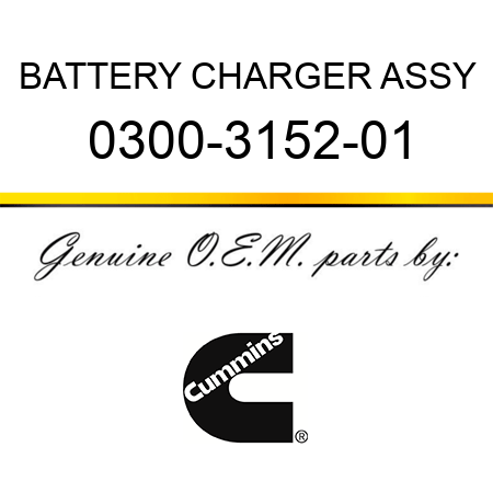 BATTERY CHARGER ASSY 0300-3152-01