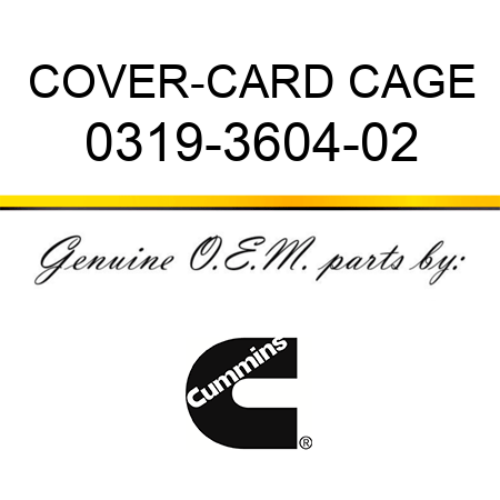 COVER-CARD CAGE 0319-3604-02