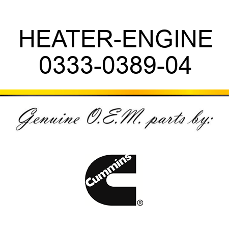 HEATER-ENGINE 0333-0389-04