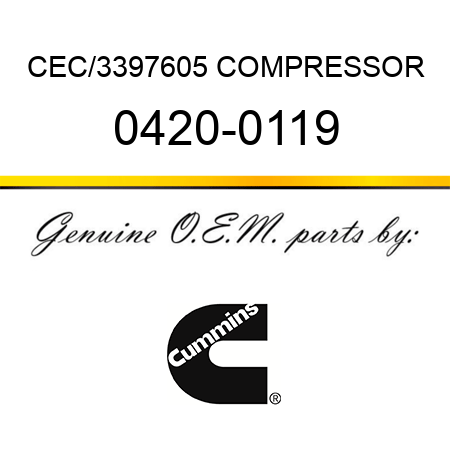 CEC/3397605 COMPRESSOR 0420-0119