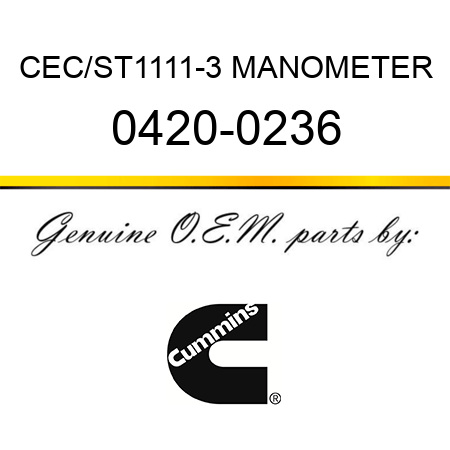 CEC/ST1111-3 MANOMETER 0420-0236
