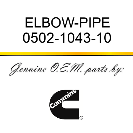 ELBOW-PIPE 0502-1043-10