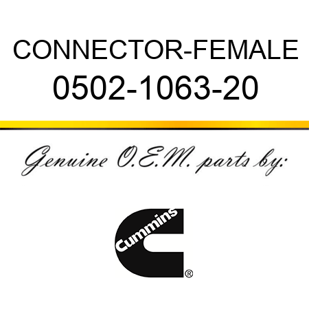 CONNECTOR-FEMALE 0502-1063-20