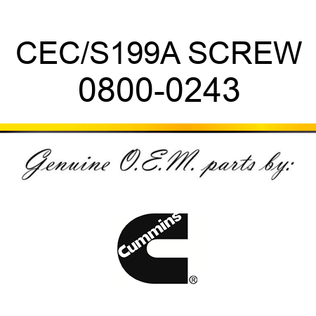 CEC/S199A SCREW 0800-0243