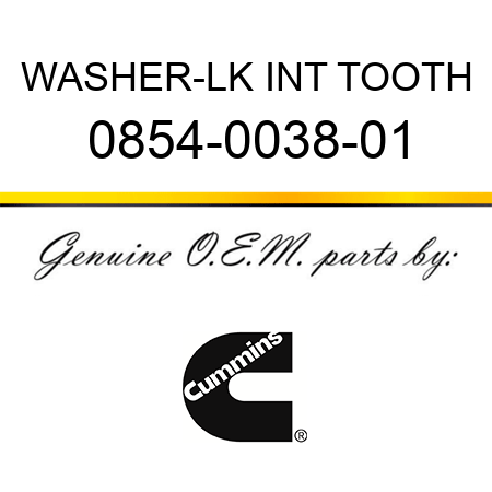 WASHER-LK INT TOOTH 0854-0038-01